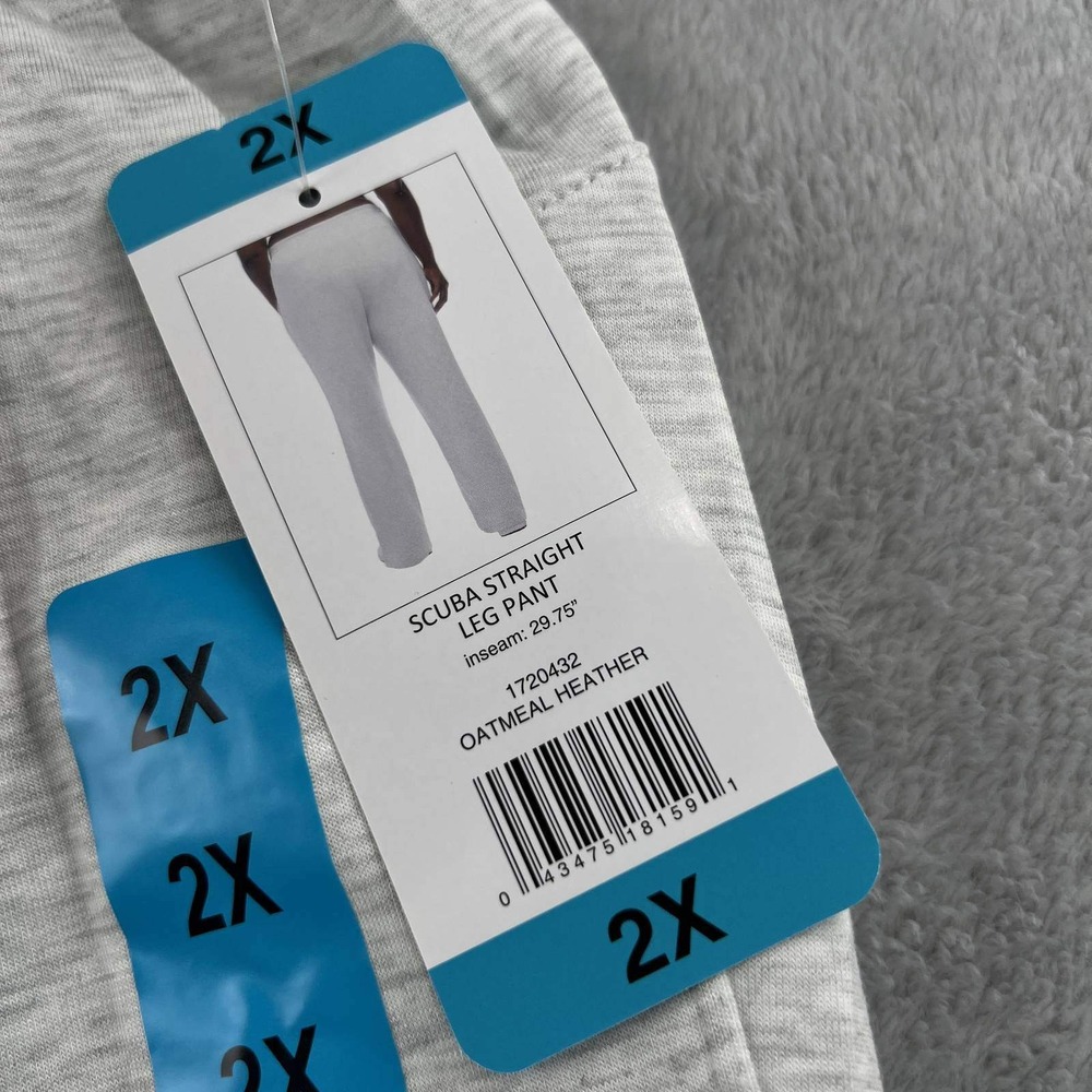 Danskin Scuba Straight Leg Pants Womens 2XL NWT Oatmeal Lounge Sweatpants Casual - Picture 3 of 8